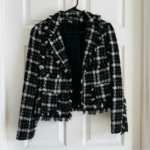 Vintage Angel Nina Tweed Black and White Plaid Blazer (40 EU) size 6-8